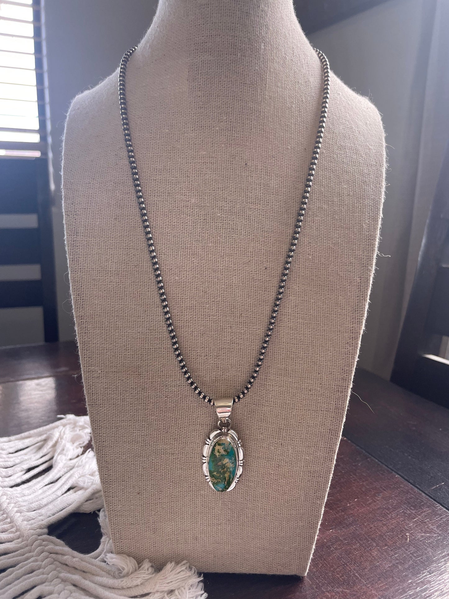Navajo Sterling Silver & Turquoise Pendant