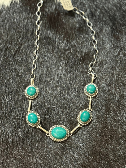 Augustine largo choker -kingman turquoise
