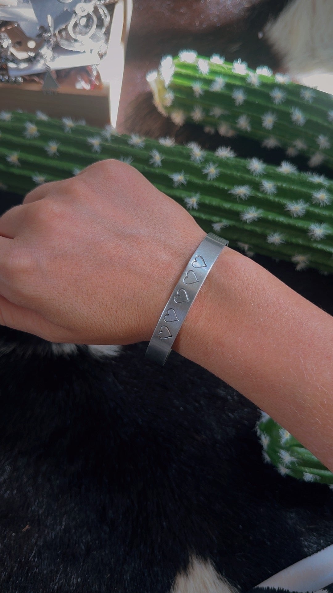 The stamped heart cuff