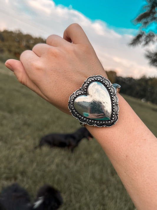 Western Heart Cuff Bracelet