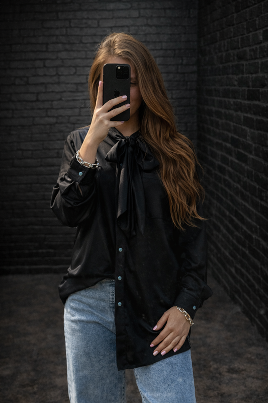 The luxe leather button up