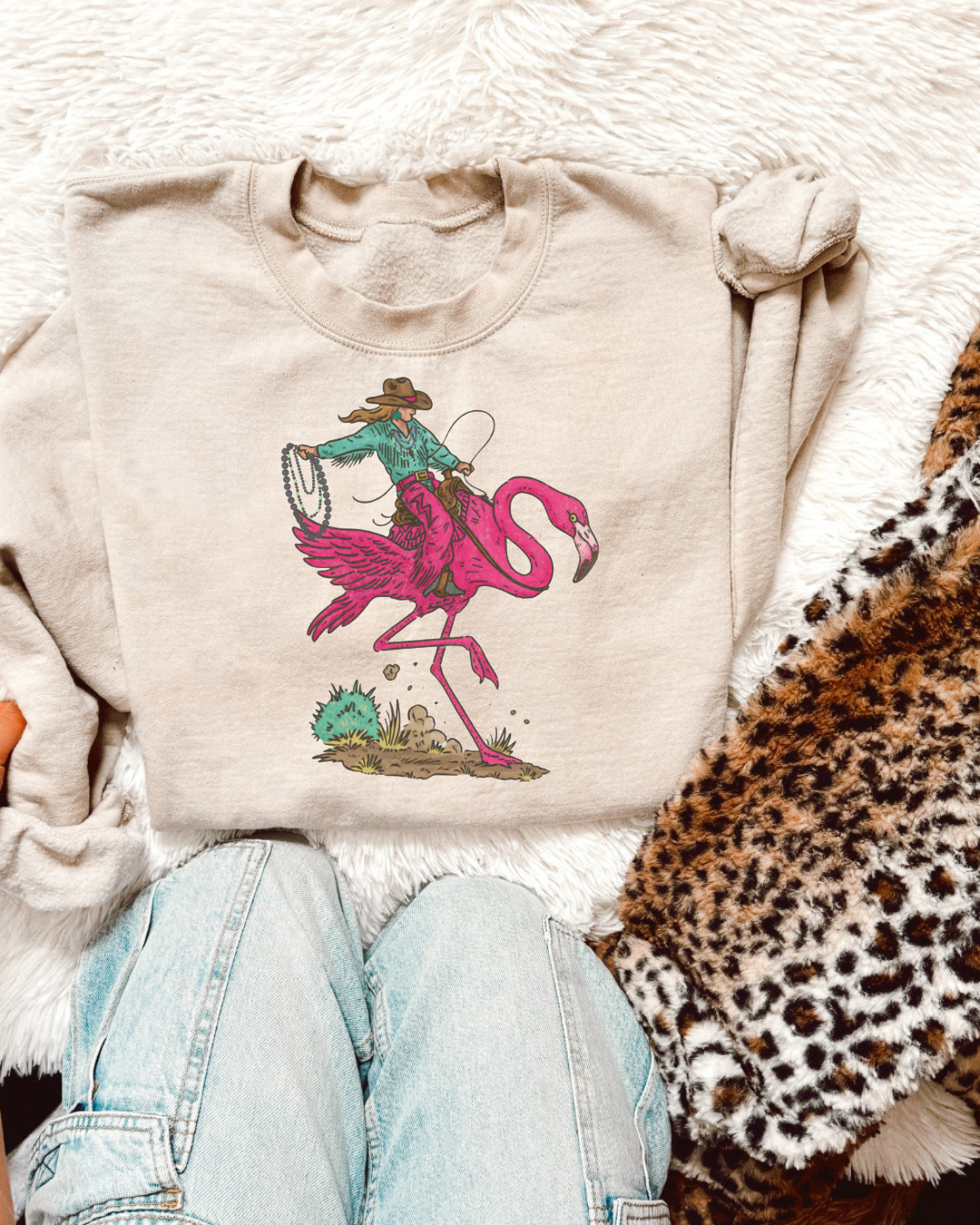 Buckling flamingo sweatshirt