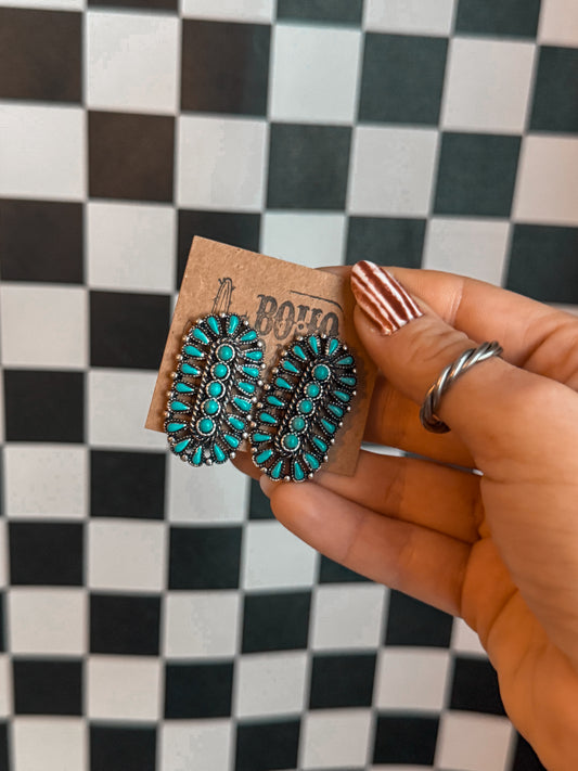 Turquoise statement earrings