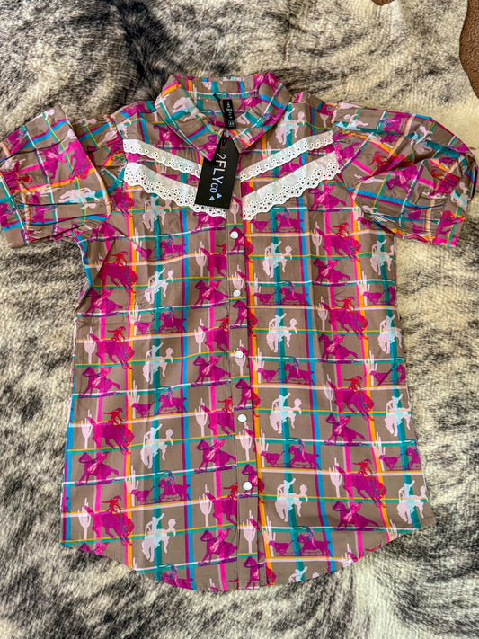 The plaid posse button up