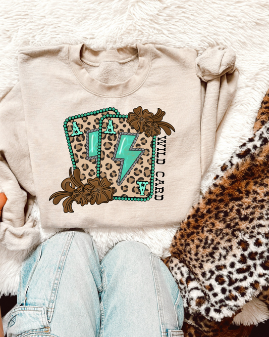 Cheetah wild card sweatshirt