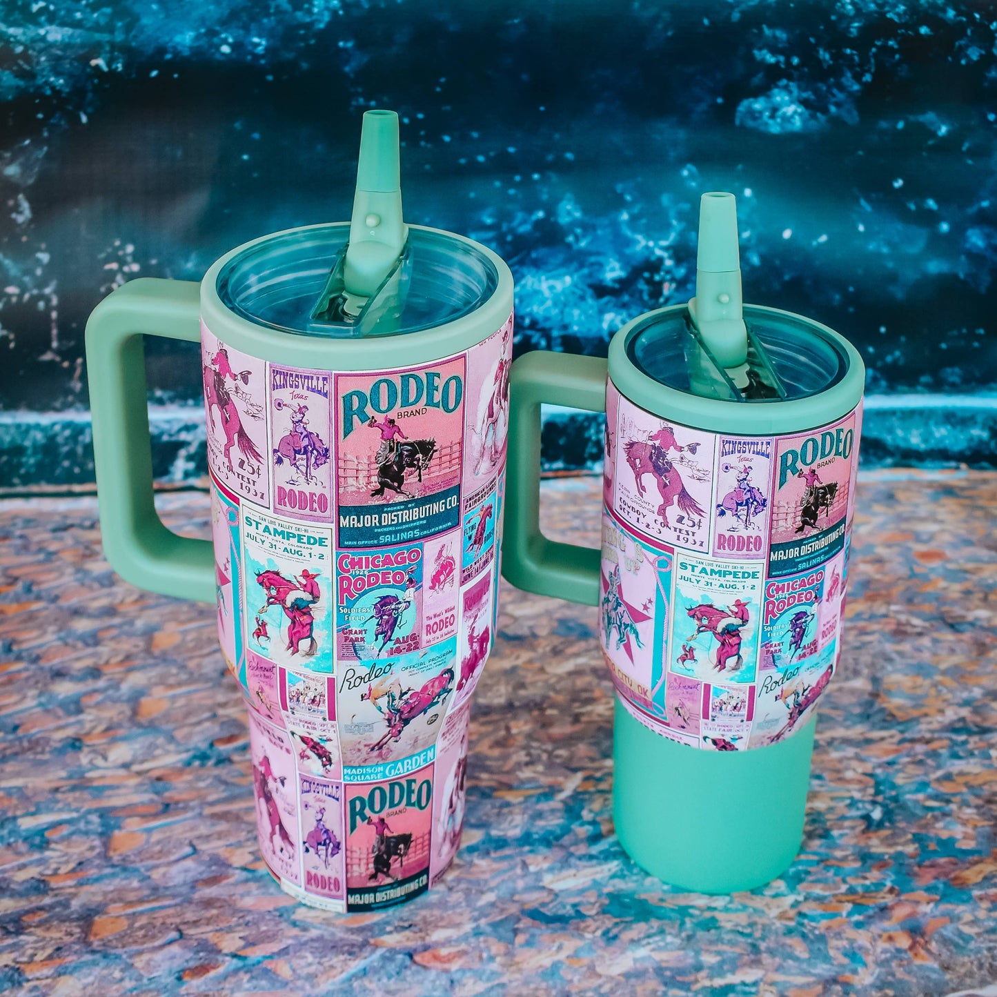 Pink Rodeo Poster Flip Top Tumbler: 32oz