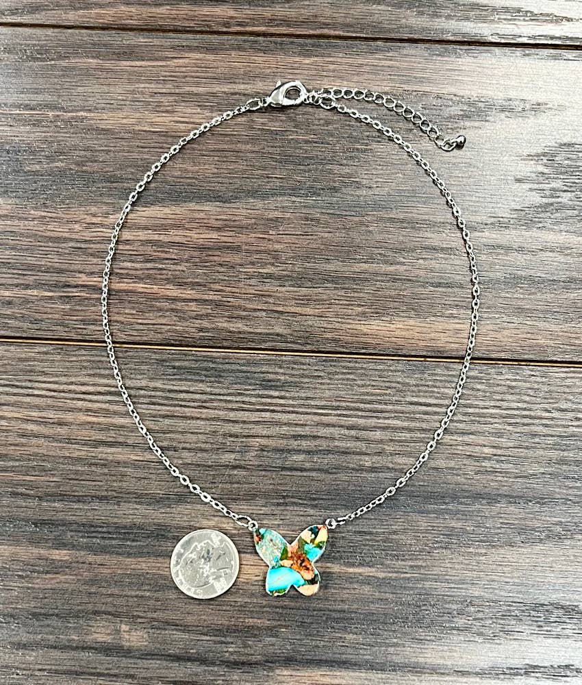 Butterfly Gemstone Necklace