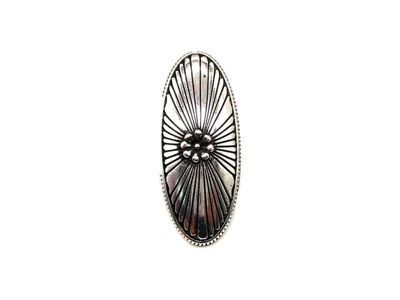 Western Long Oval Concho Cuff Ring