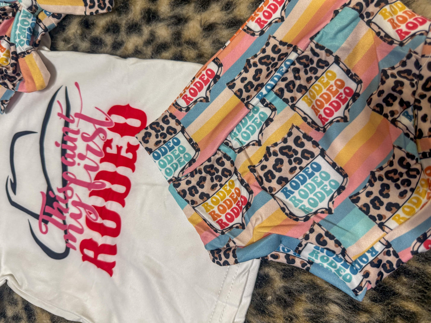 Not my first rodeo  baby girls summer bummie sets