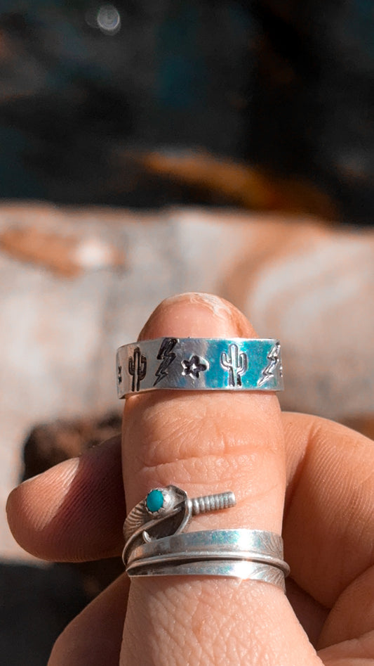 The cosmic cowgirl stamped ring