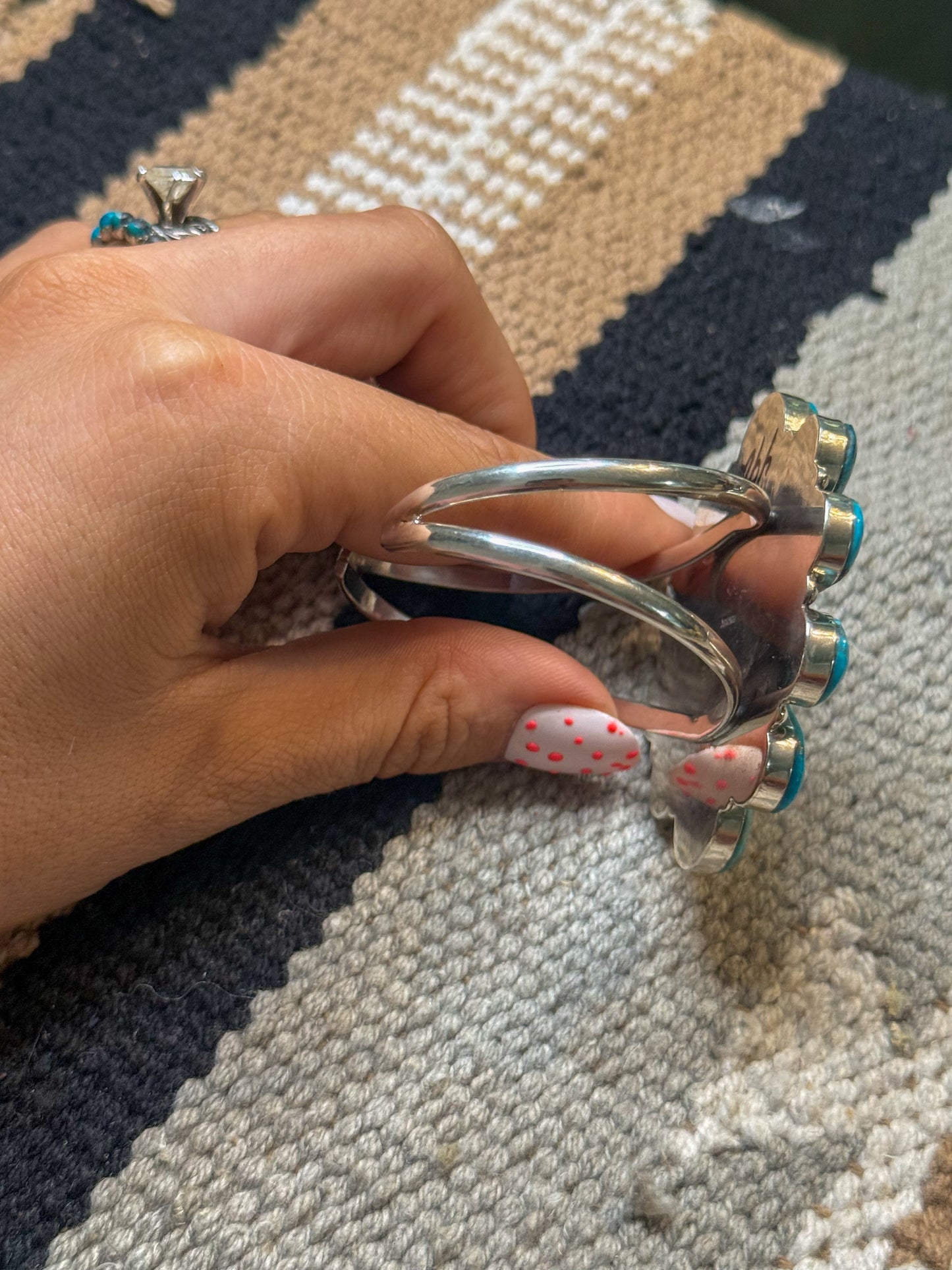 Turquoise cluster cuff