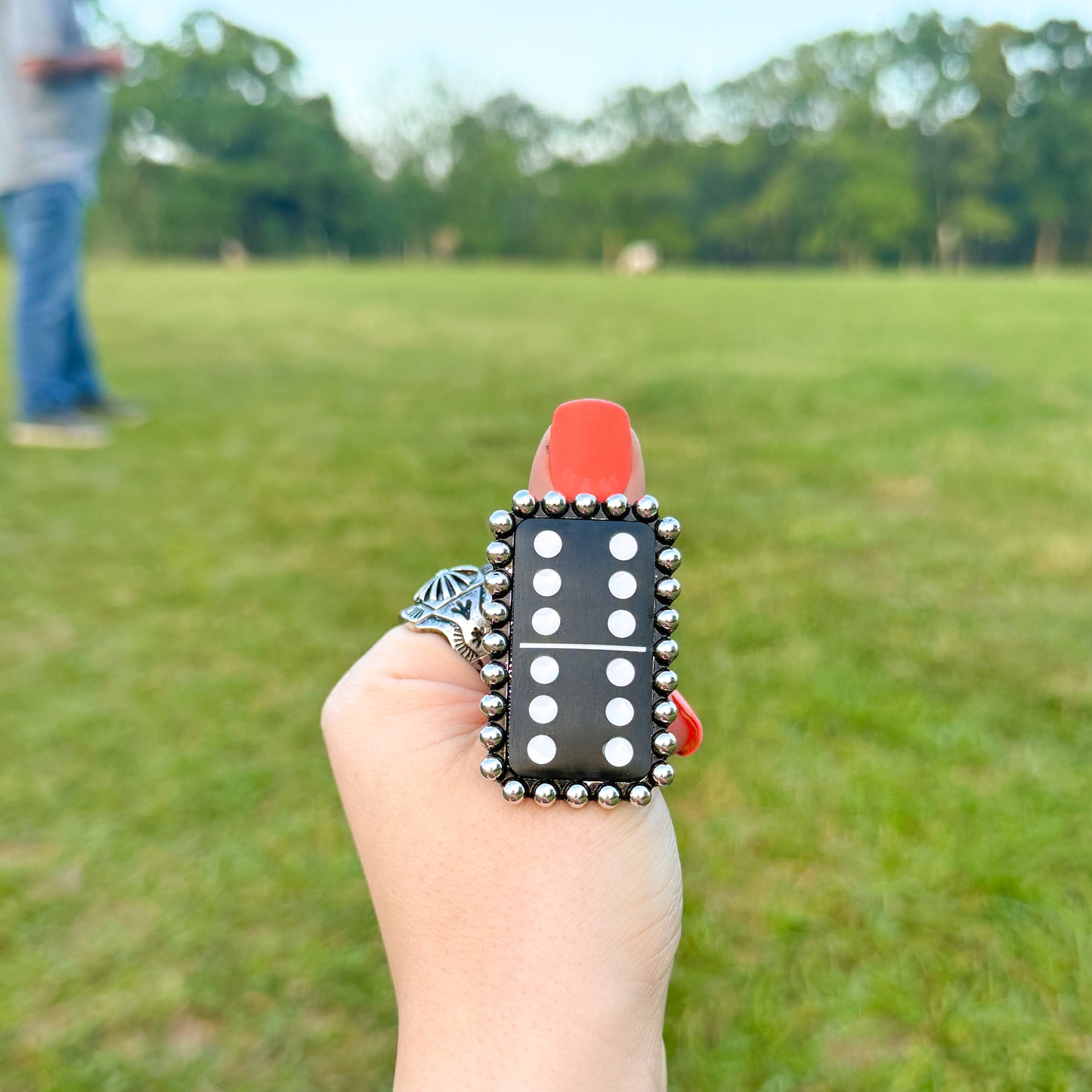 Black Domino Cuff Ring