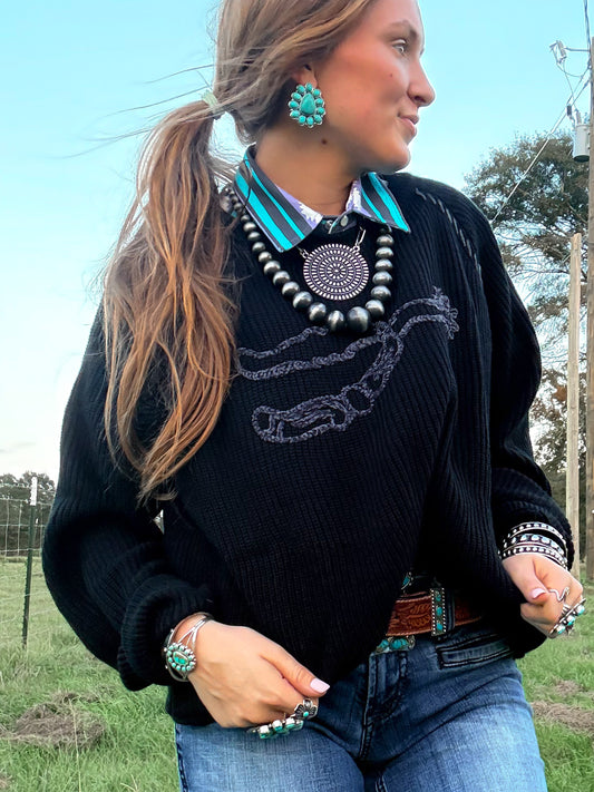 Silver spur knit sweater