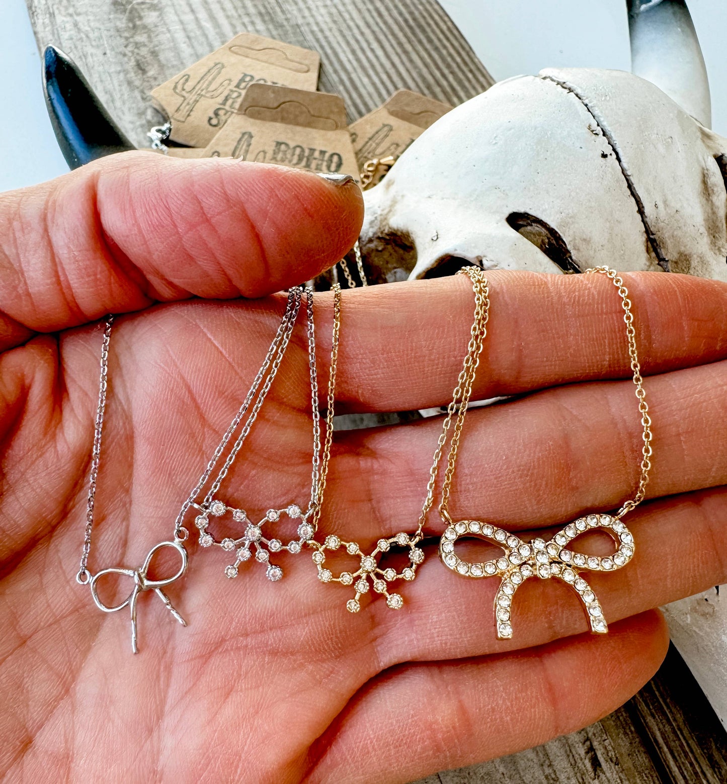 Western Dainty Coquette Bow Necklace: 3