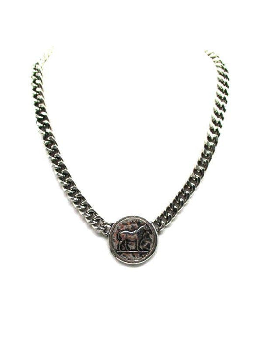 Western Horse Coin Chain Necklace
