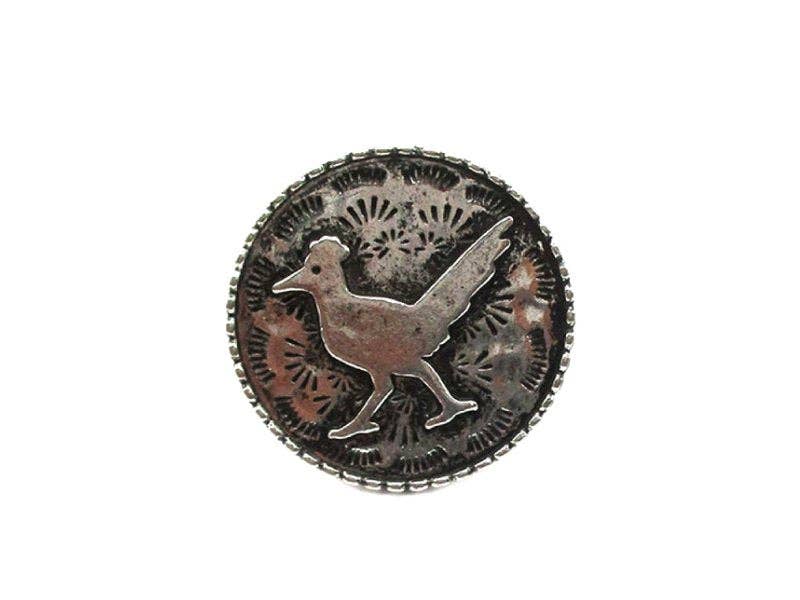 Western Round Road Runner Cuff Ring
