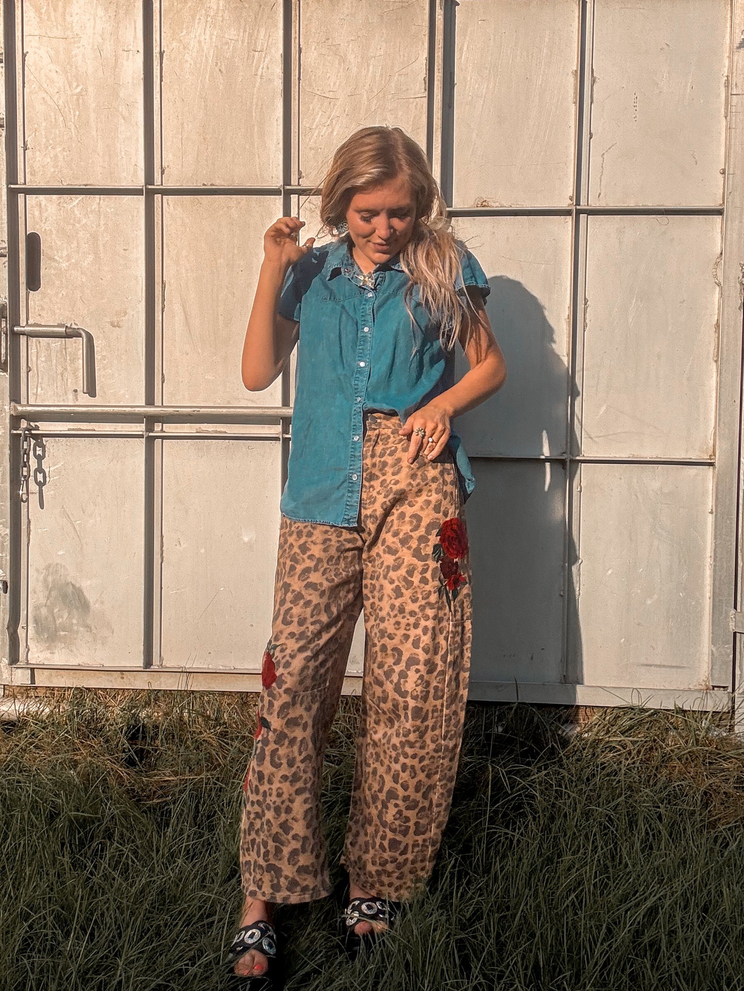 The cheetah rose jeans