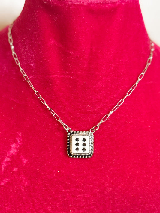White dice necklace