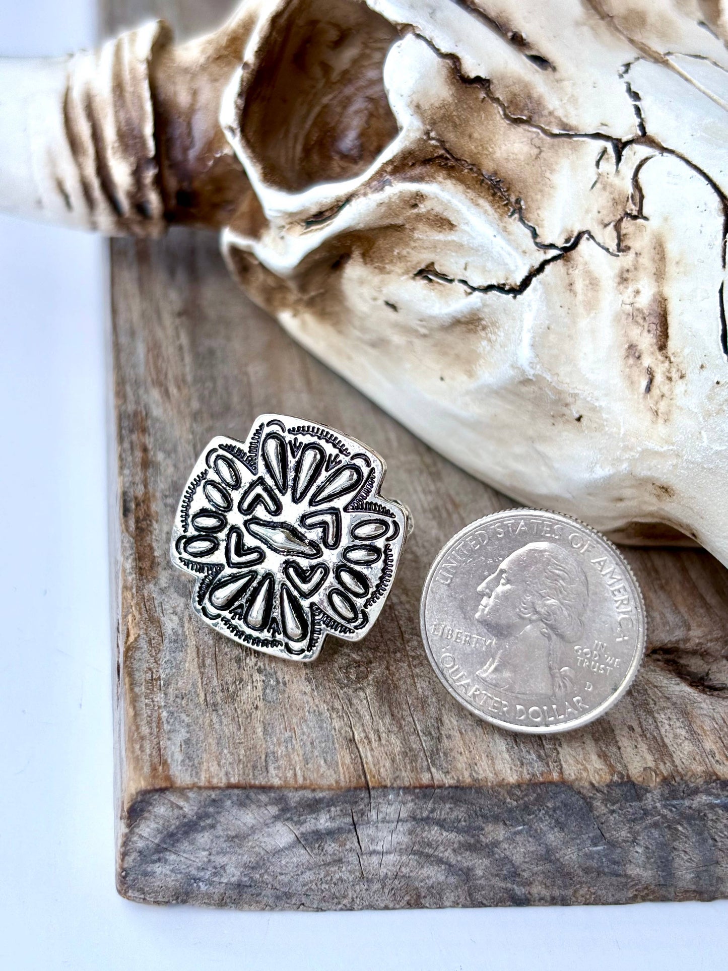 Western Concho Cuff Adjustable Ring