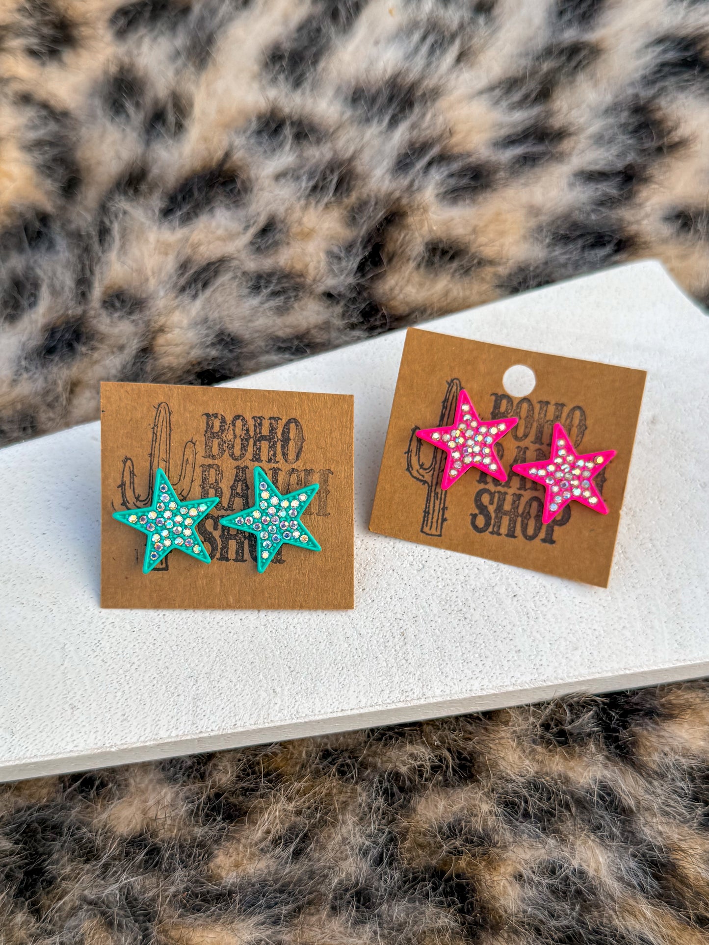 Rhinestone Post Star Stud Earrings