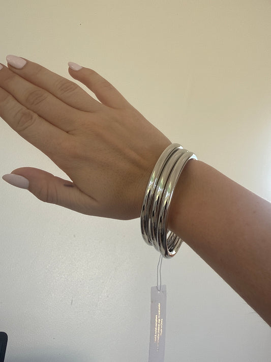 Silver bangle bracelets