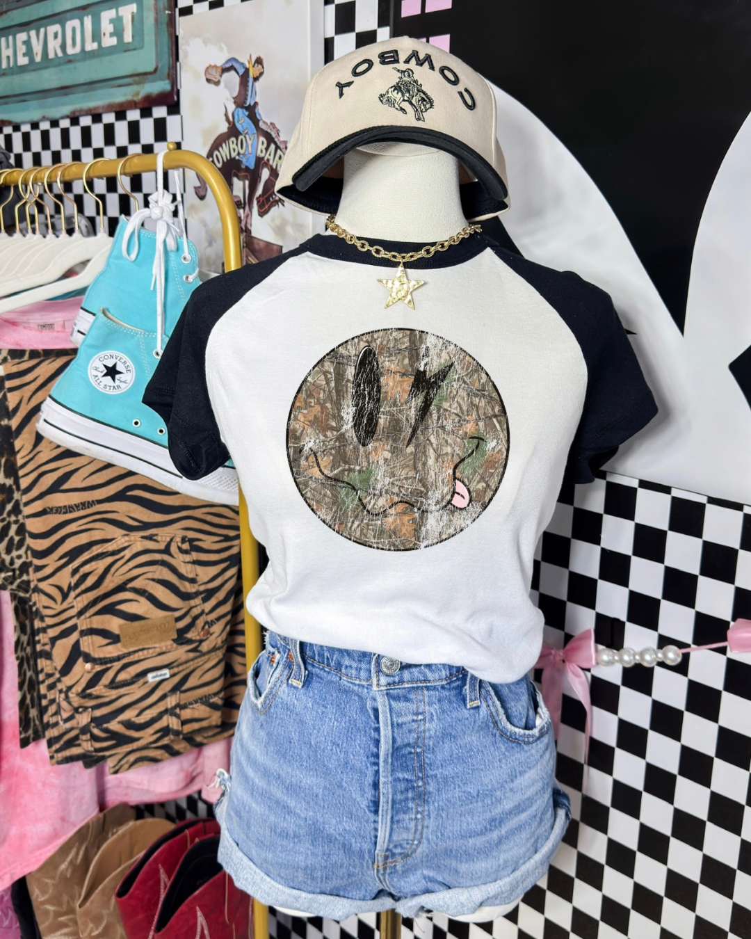 Camo smiley Baby Tee