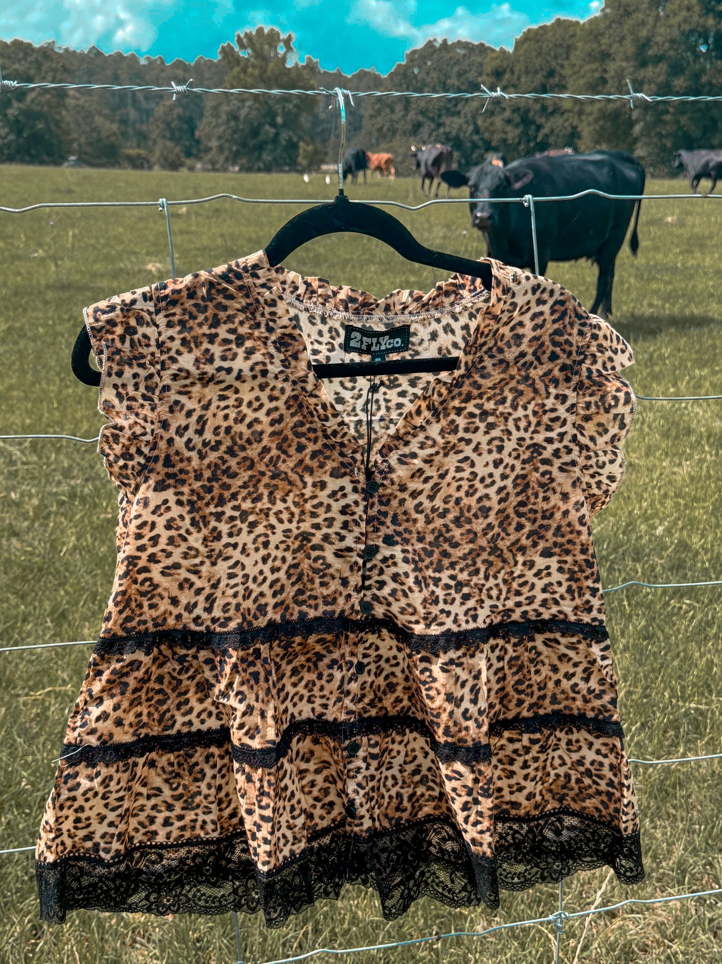 LLANO LACE *LEOPARD top