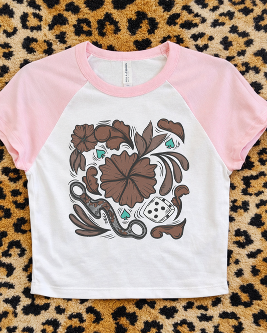 Western collage Baby Tee