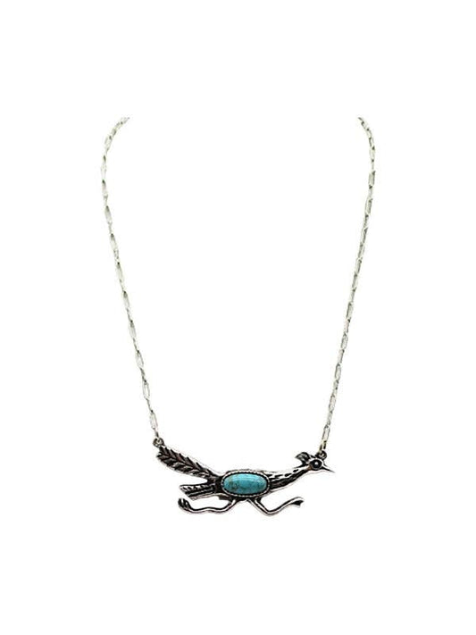 Western Road Runner Turquoise Necklace