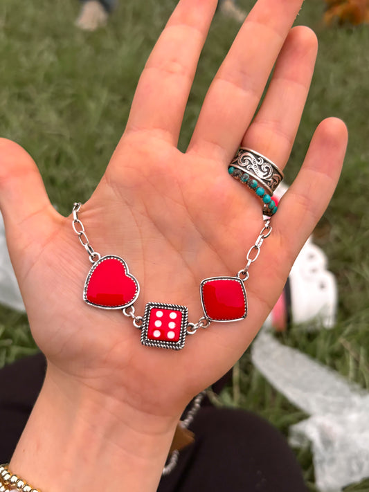 Red gambler necklace