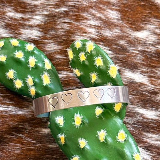 Stamped heart handmade bracelet