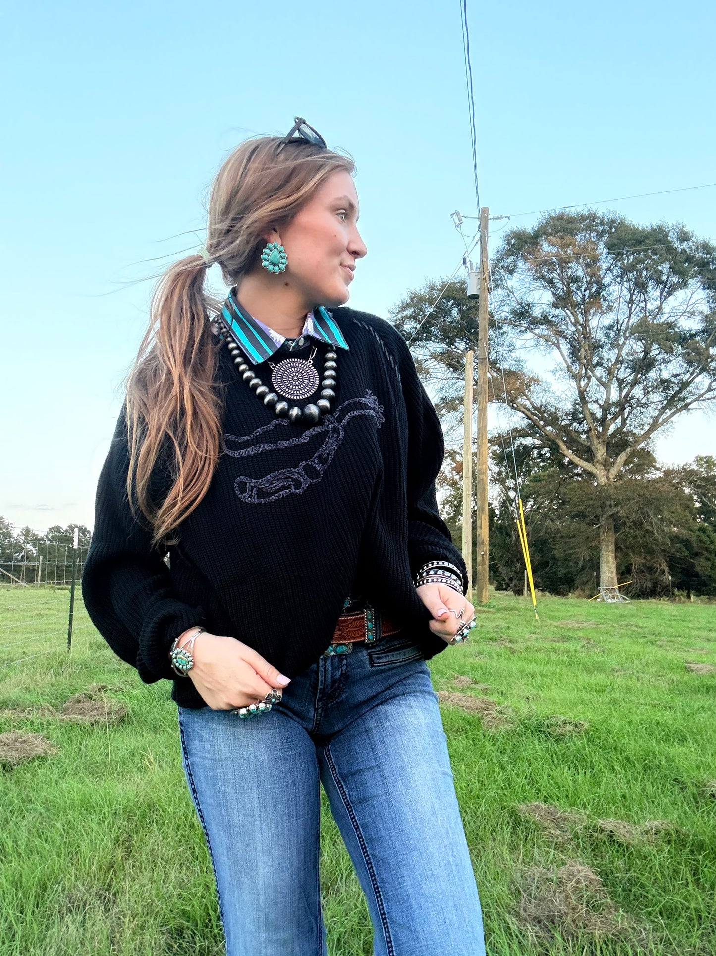 Silver spur knit sweater