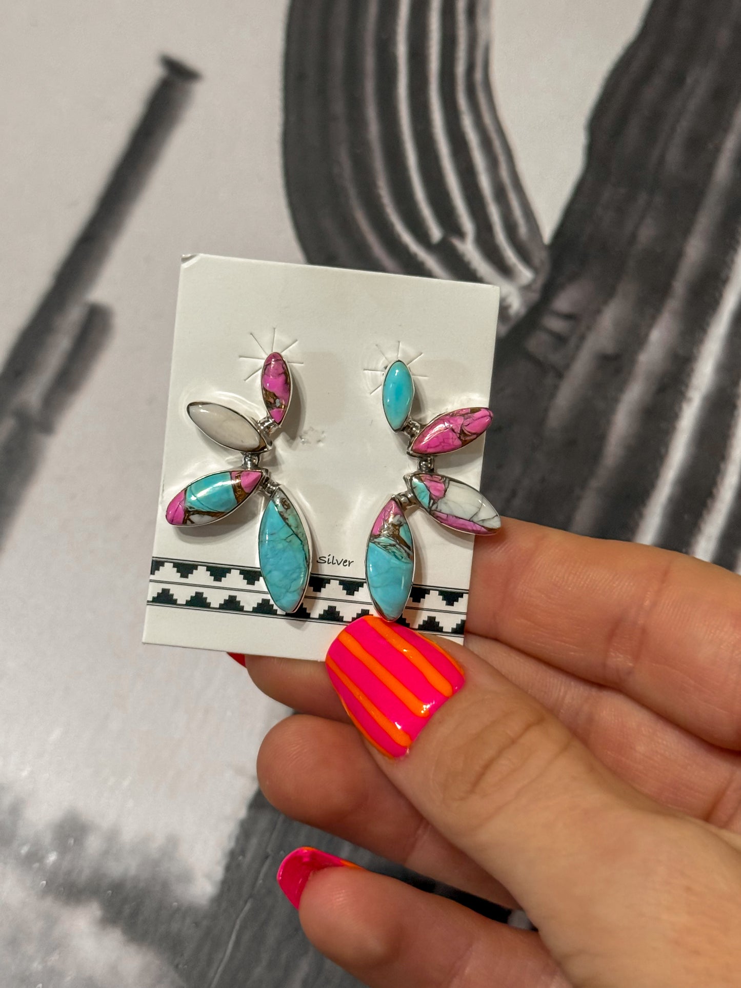Cotton candy post earrings