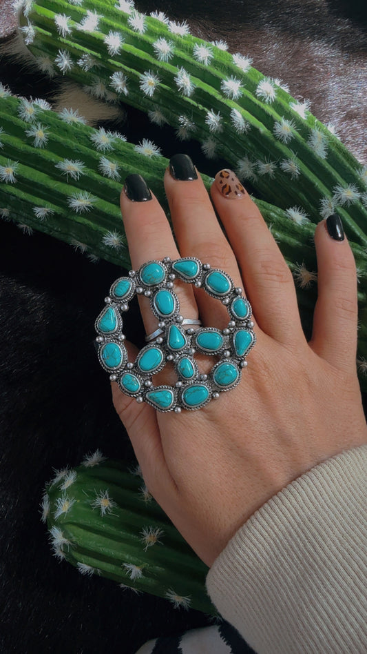 The turquoise hippie ring - adjustable