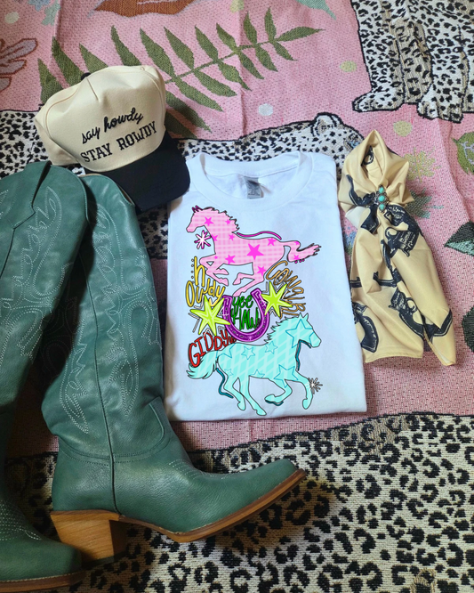 Western funky phrases sublimation T-shirt