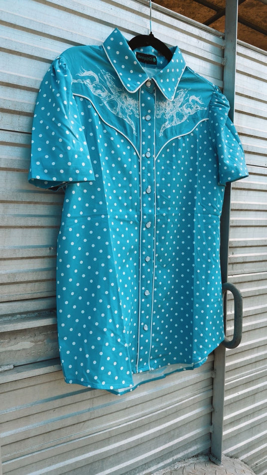 Blue Belle Button Up