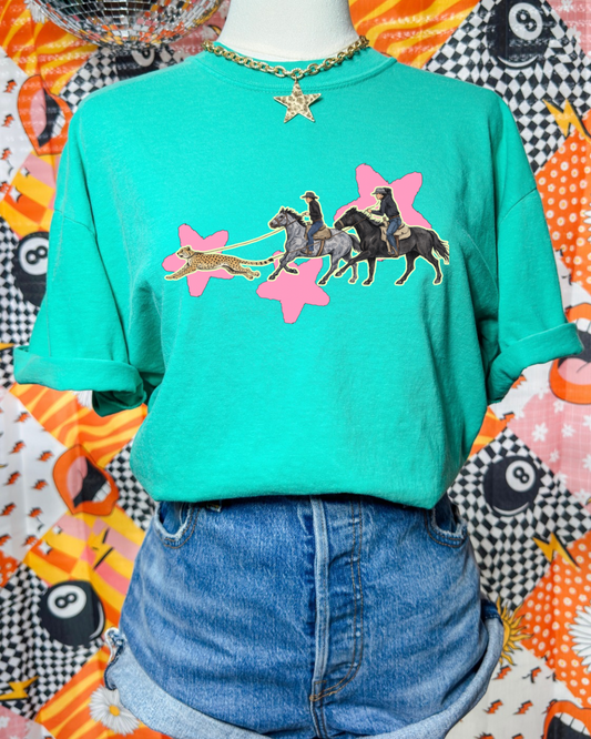 Roping cheetahs comfort color shirt