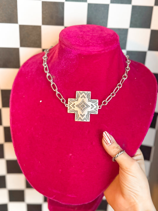 Aztec statement necklace