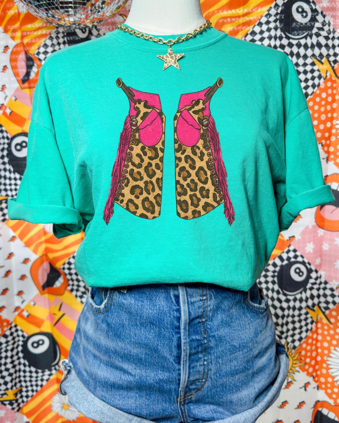 The cheetah girl chaps comfort color shirt
