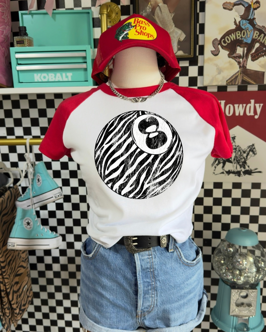 Zebra 8 ball Baby Tee