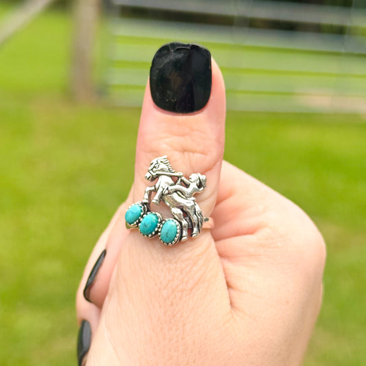 Sterling & Turquoise Cowgirl Ring