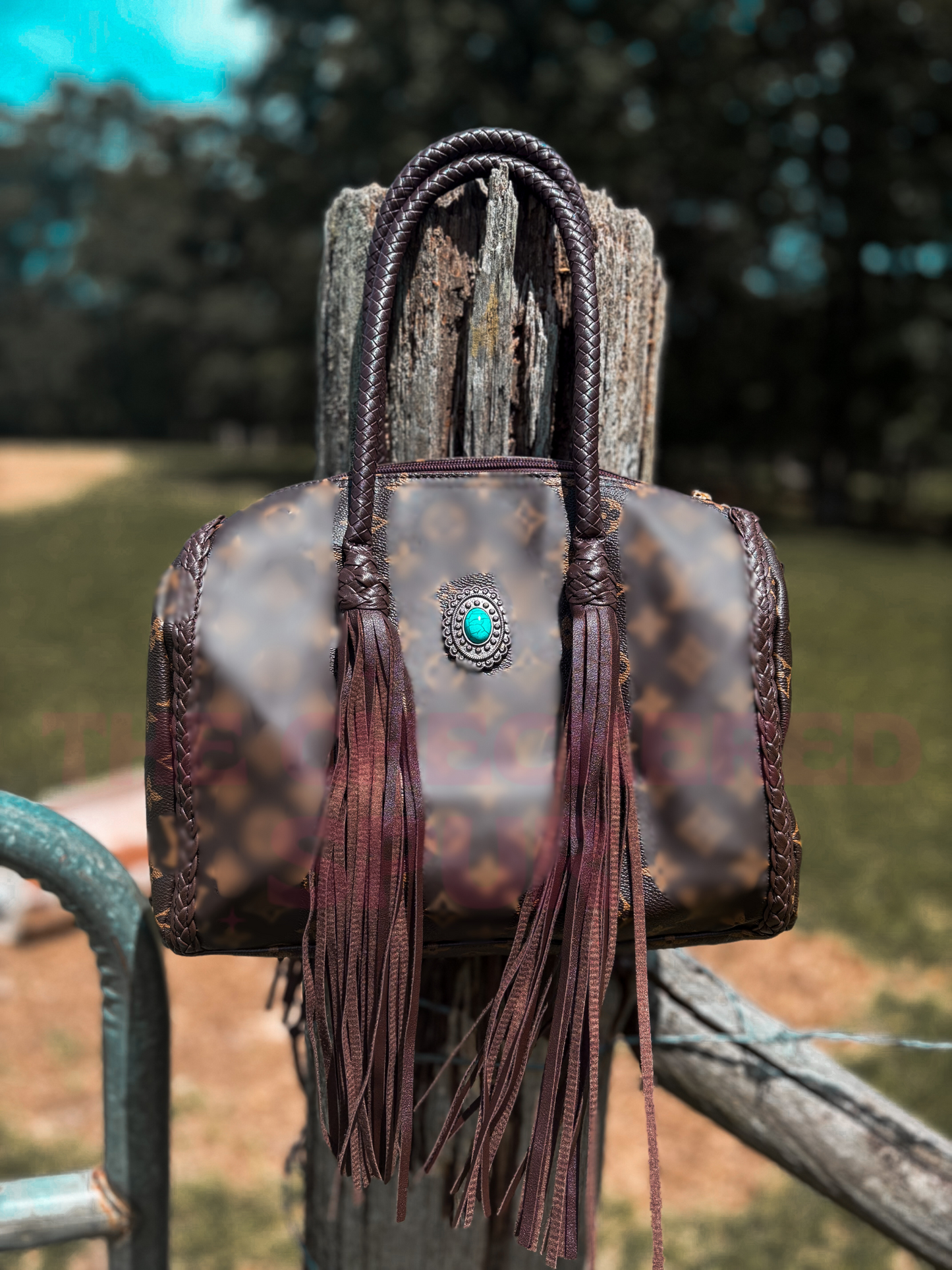 Western designer bag with turquoise