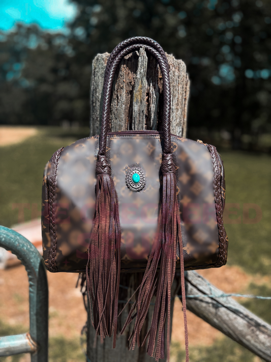 Western designer bag with turquoise