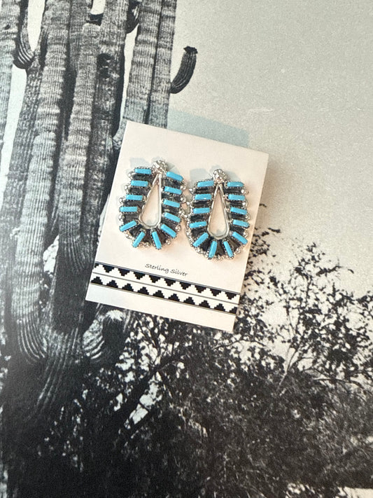 Turquoise Needlepoint earrings