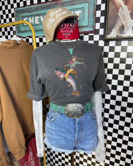 Bucking trout comfort color shirt