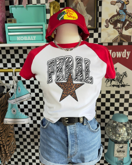 Feral print Baby Tee