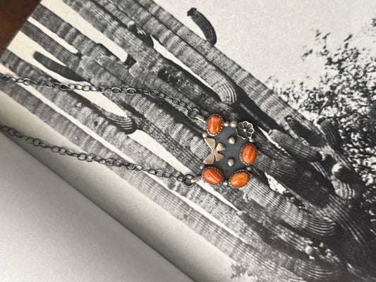Orange spiny butterfly necklace