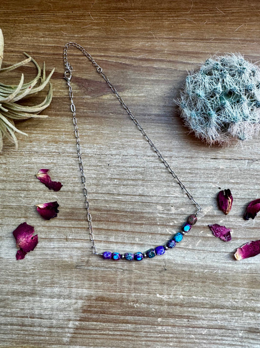 16 inch chain choker and Verascite sea sediment and sterling silver