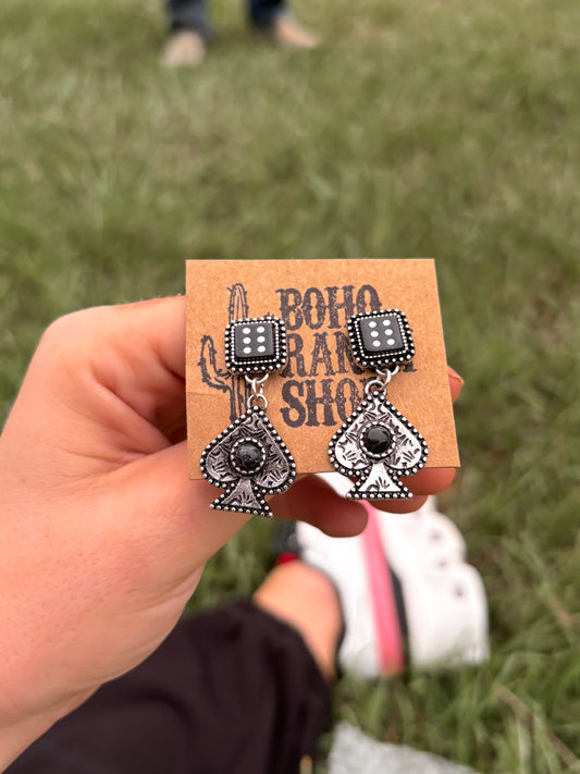 Black gambler earrings