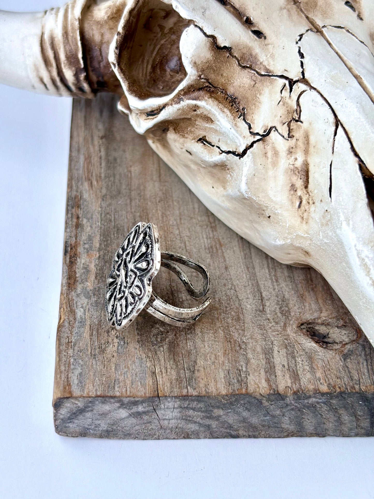 Western Concho Cuff Adjustable Ring